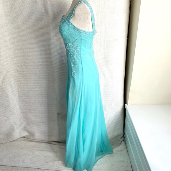 Alyce Paris S/M Silk Chiffon Formal Dress Mint - Picture 5 of 8